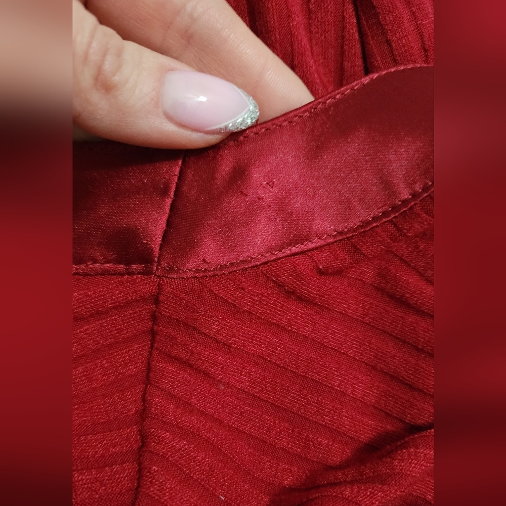 Area Stars Red Ribbed Cardigan With Satin Trim And Rhinestone Buttons Size XS - Picture 6 of 7